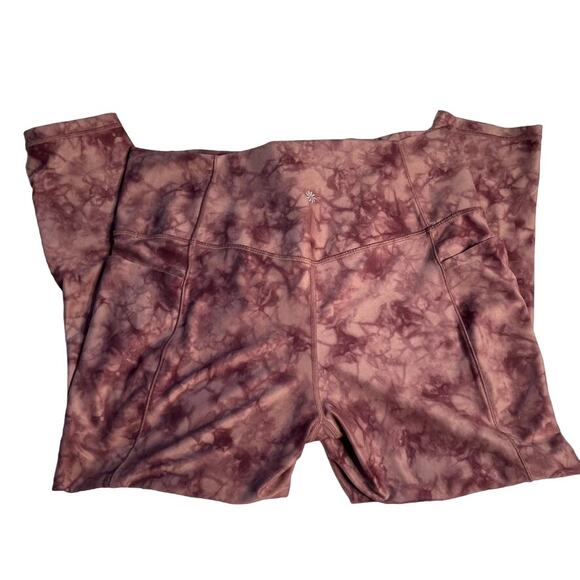 ATHLETA Salutation Stash Pocket ii Printed 7/8 Tight Extra Large XL Tye Die Pink - Picture 6 of 6